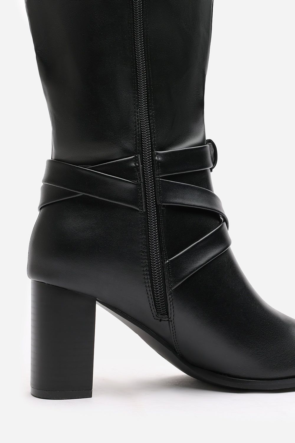 Where's That From 'Tamsin' Knee High Boots With Wrap Buckle Strap image 6