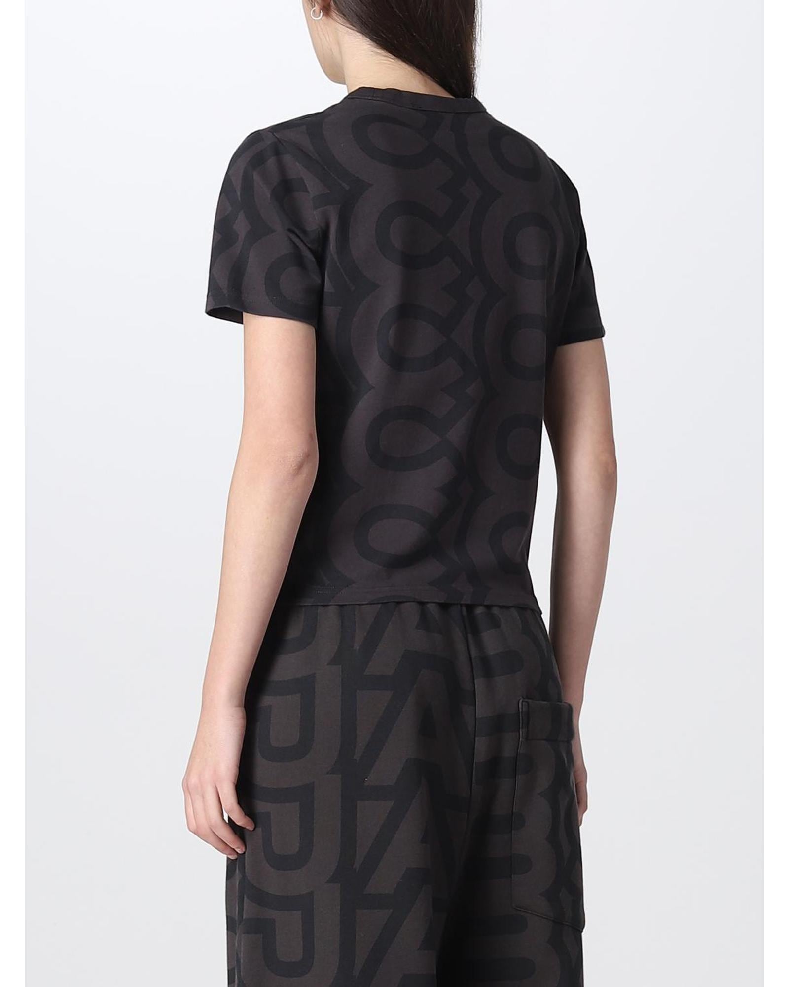 Marc Jacobs AllOver Logo Print TShirt Wo - Black T-Shirts image 3