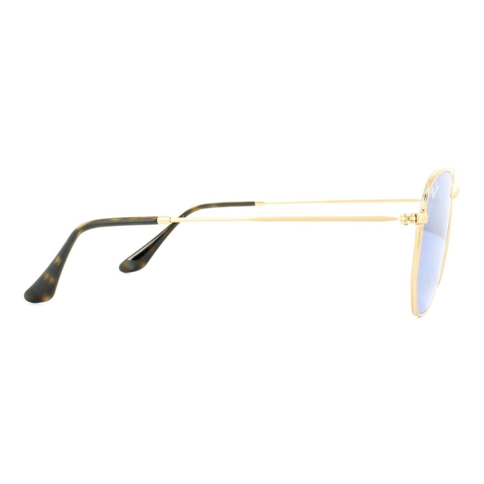 Ray-Ban Square Gold Light Blue Gradient Mirror Hexagonal 3548N Sunglasses image 4