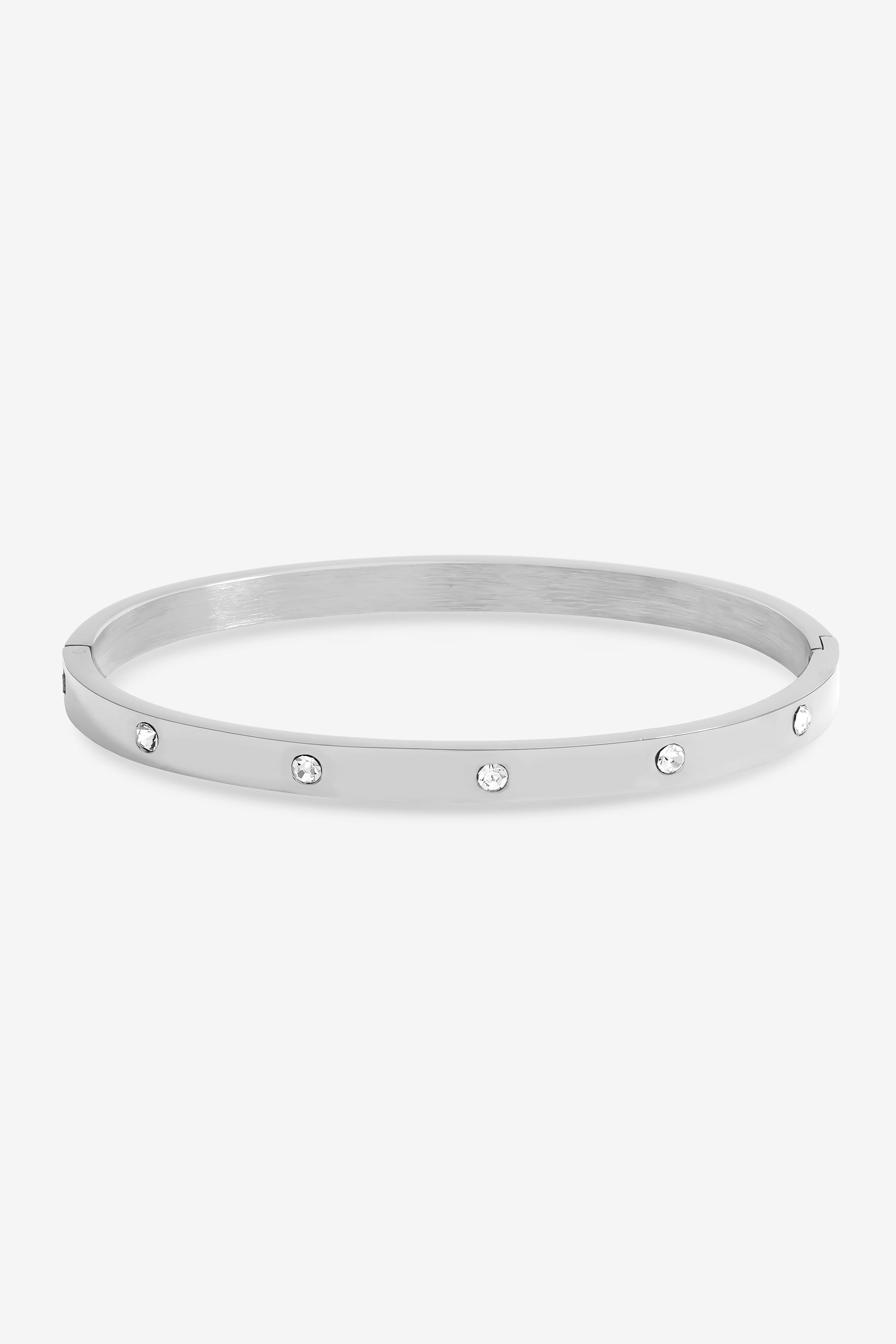 Jon Richard Waterproof Platinum Plated Crystal Polished Bangle