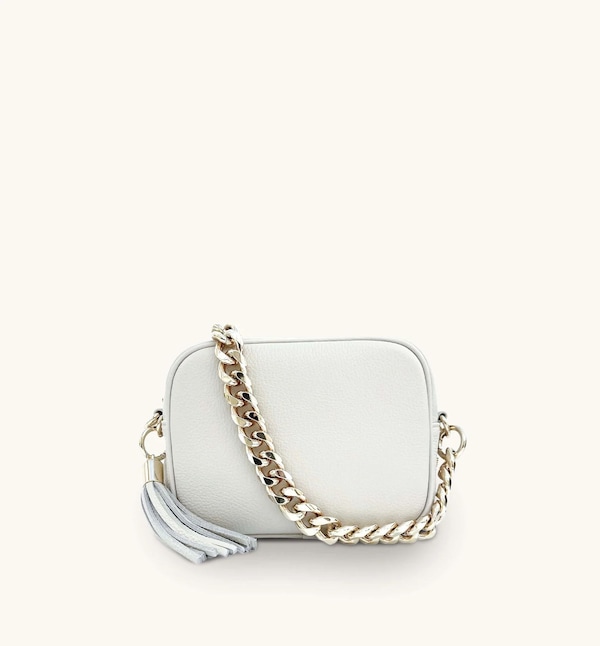 Apatchy London Leather Crossbody Bag With Gold Chain Shoulder Strap