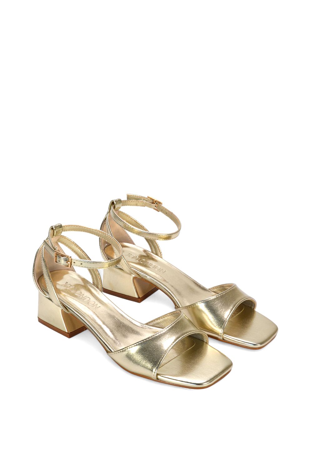 XY London 'Hayley' Strappy Block Low Heel Sandals With Cut Out image 5