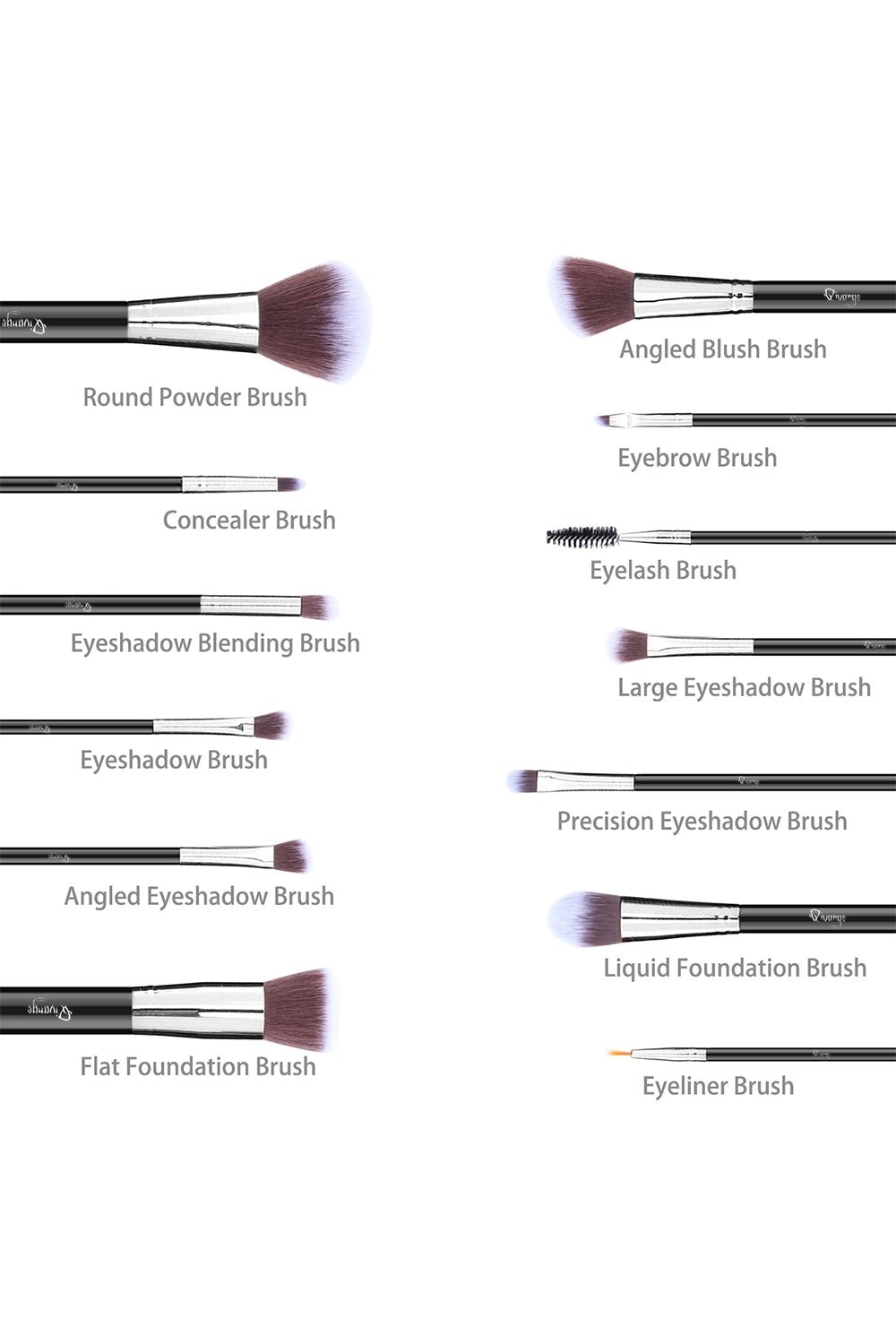 Living and Home 12 Pcs Professional Makeup Brush Set with Makeup Sponge and Brush Egg image 3