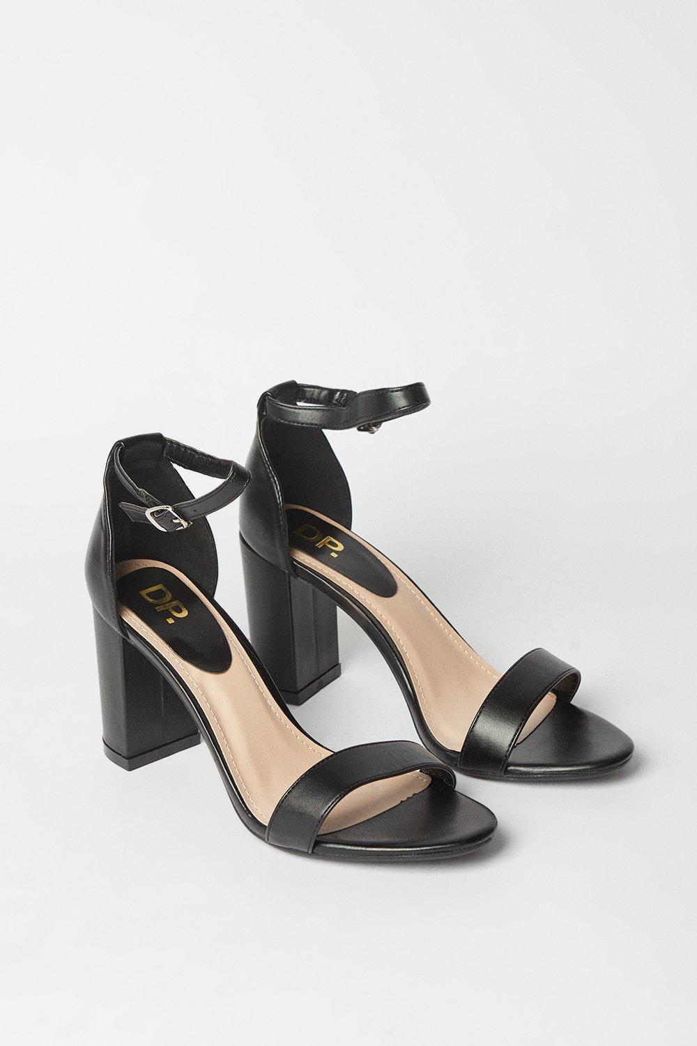 Dorothy Perkins Spark High Block Heel Sandals Black image 3
