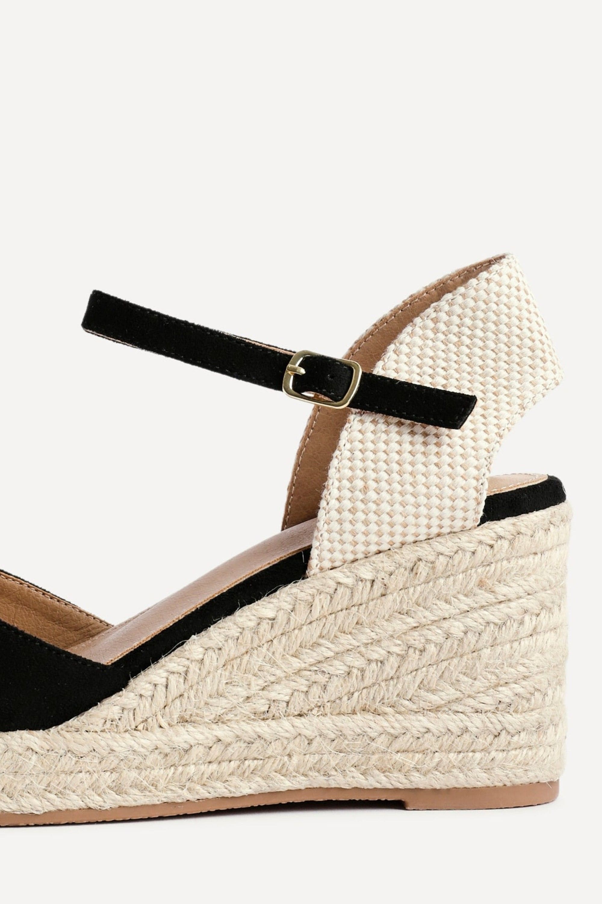 Linzi Present Black Faux Suede Closed-Toe And Open Back Espadrille Wedge image 5