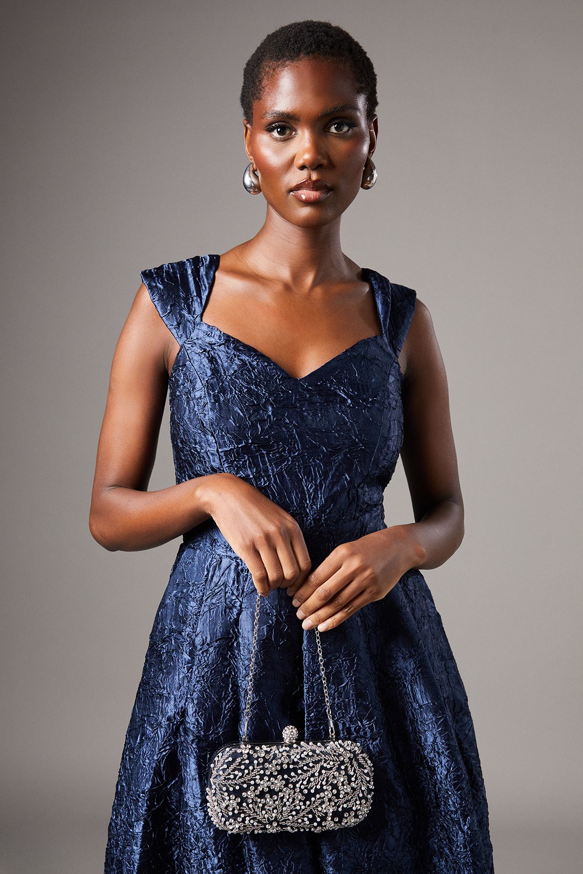 Coast Mykonos Embellished Clutch Bag Navy image 1