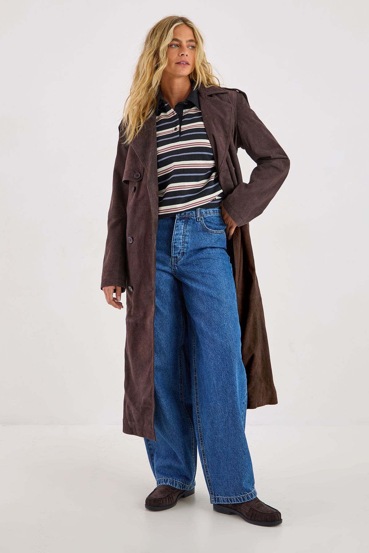 NastyGal Stripe Collared Rugby Top Black image 2