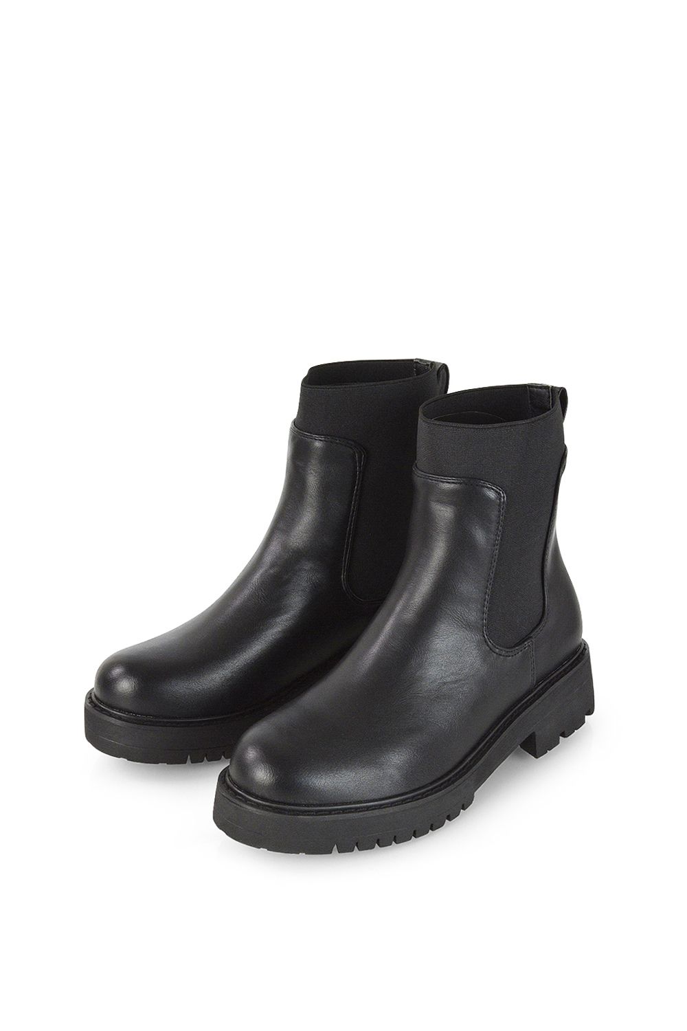 XY London 'Karev' Black Ankle Boots Pull On Elasticated Gusset Chelsea image 3