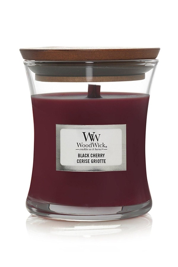 Woodwick Black Cherry Medium Candle Red