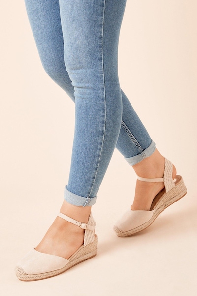 Dorothy Perkins Ellie Closed Toe Low Wedge Espadrille Sandals Blush