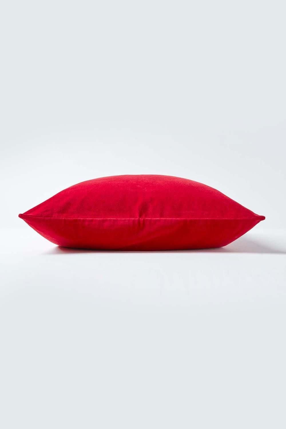 Homescapes Velvet Cushion Cover 100% Cotton, Soft & Machine Washable image 2
