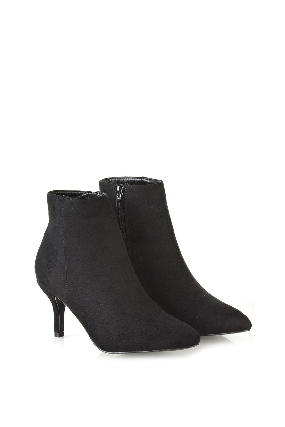 XY London 'Anastsia' Low Mid Kitten High Heel Stiletto Zip-Up Ankle Boots image 5