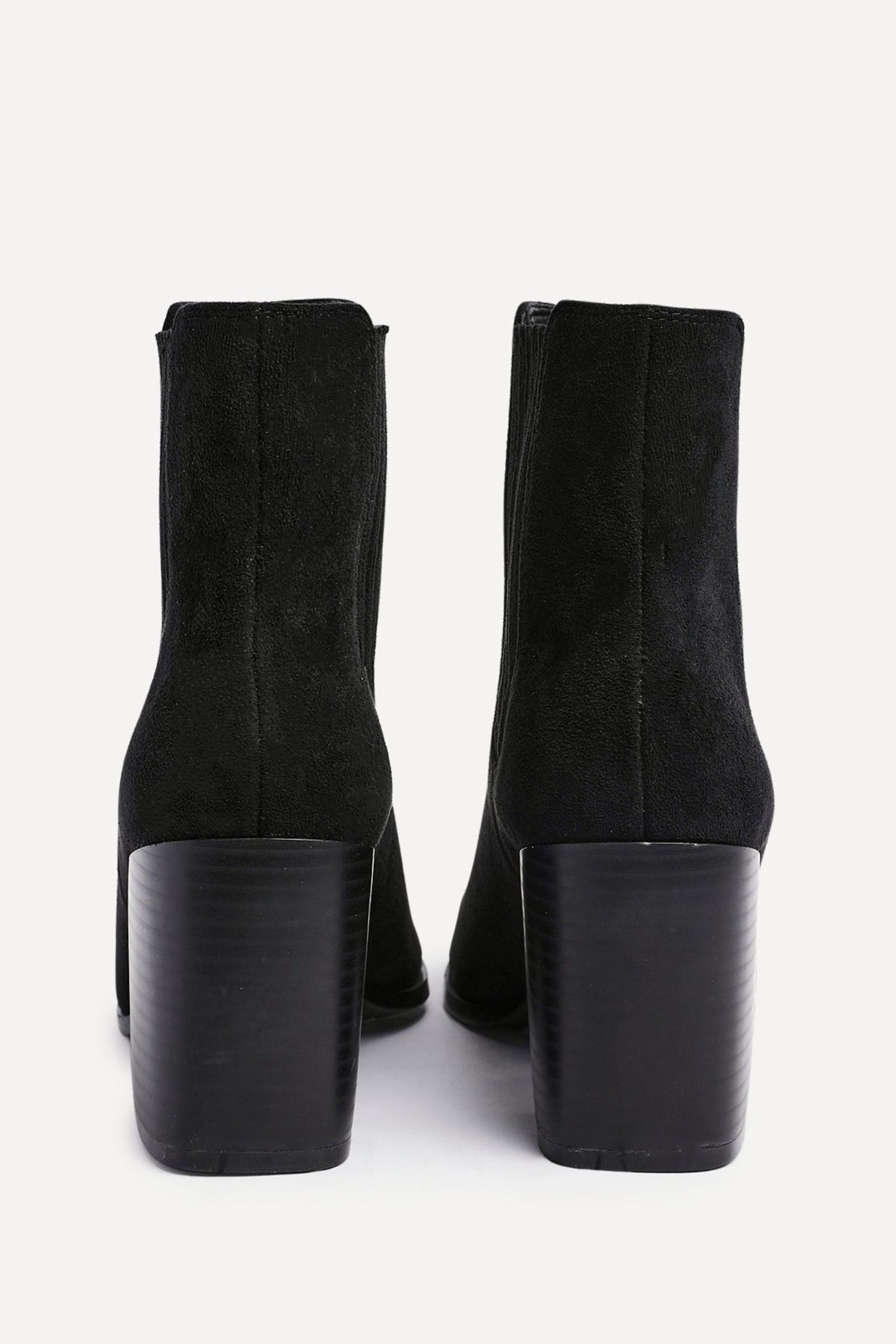 Linzi Thrive Black Suede Pointed Toe Stacked Blook Heeled Boot image 5