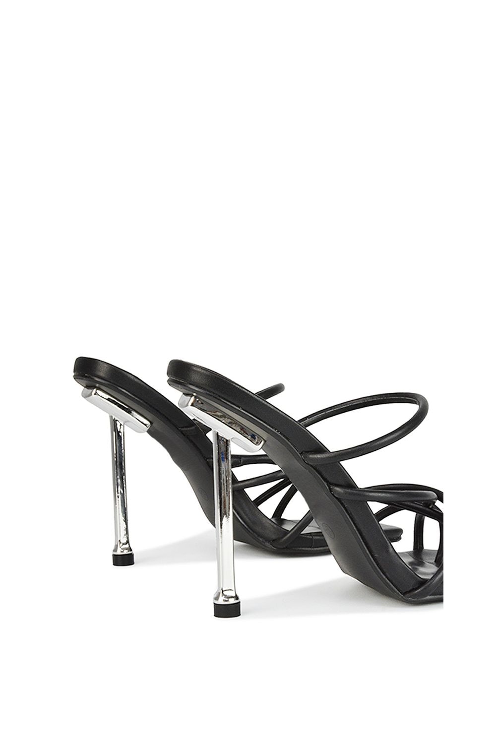 XY London 'Raelynn' Strappy Square Toe Metallic Stiletto High Heels image 3