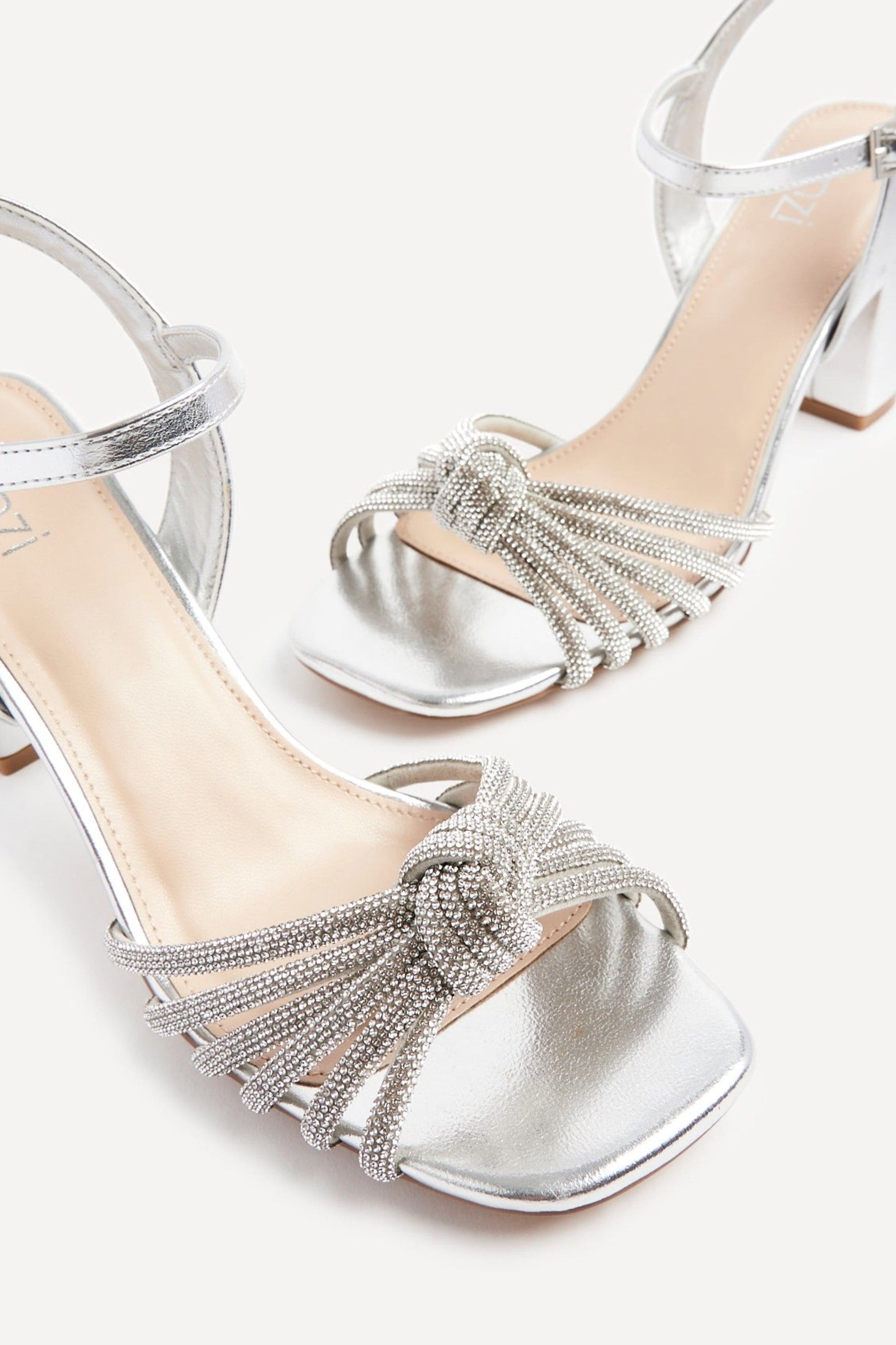 Linzi Sanora Silver Faux Leather Block Heel image 5