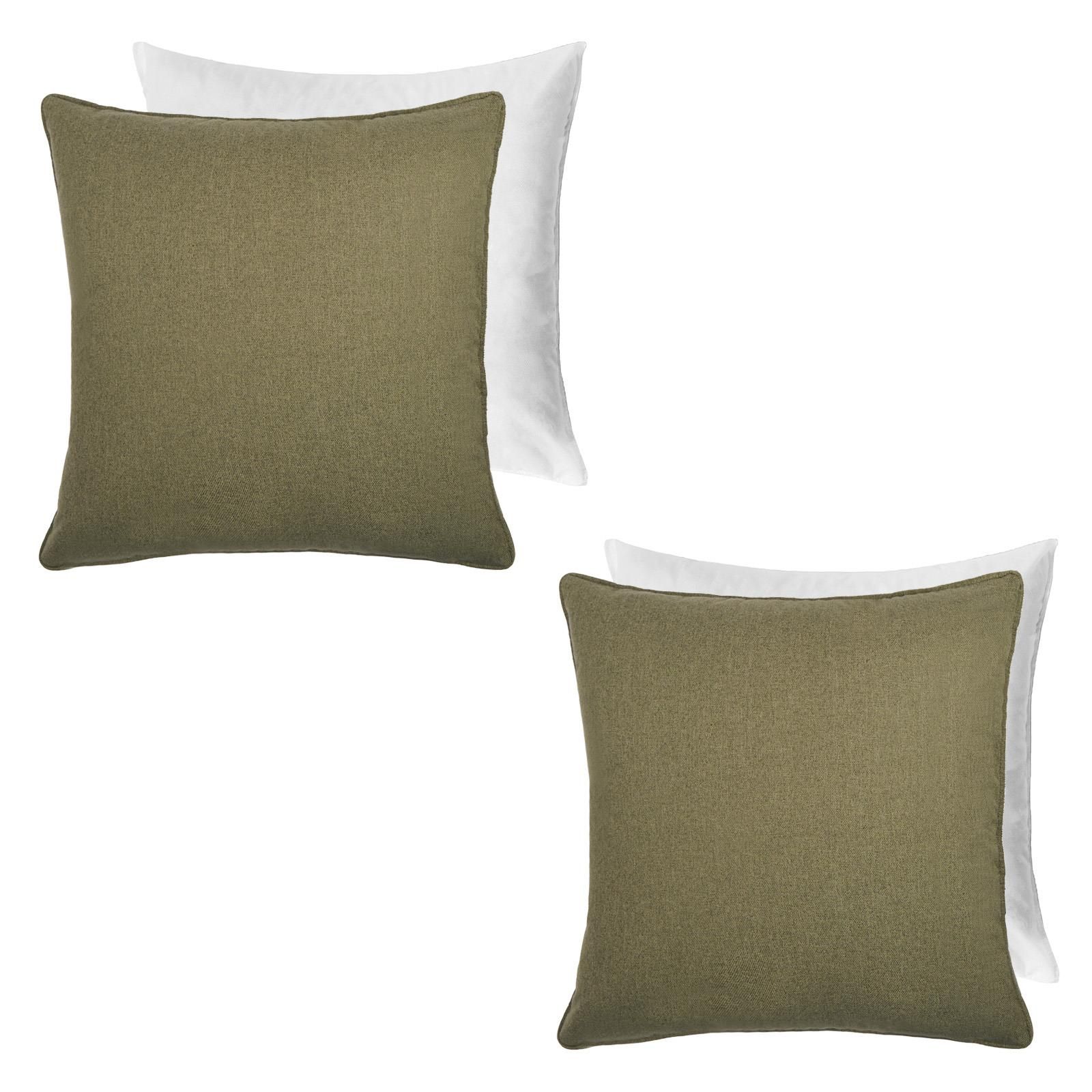 OHS 2 Pack Woven Texture Filled Cushion Covers Home Decor Set image 1
