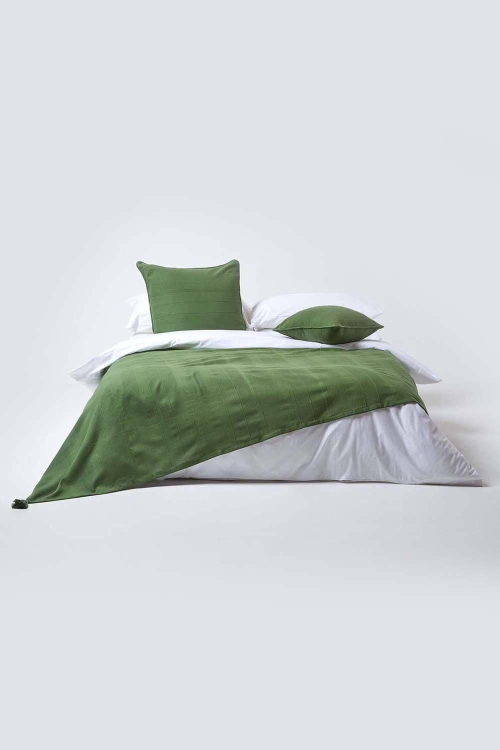 Homescapes Cotton Rajput Ribbed Cushion Cover image 4