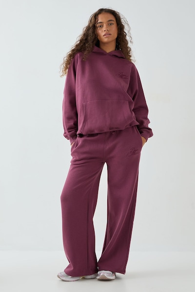 DSGN Studio DSGN Studio Contrast Script Straight Leg Jogger Plum