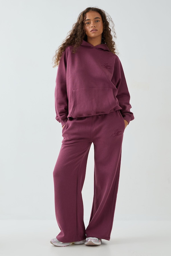 DSGN Studio DSGN Studio Contrast Script Straight Leg Jogger Plum