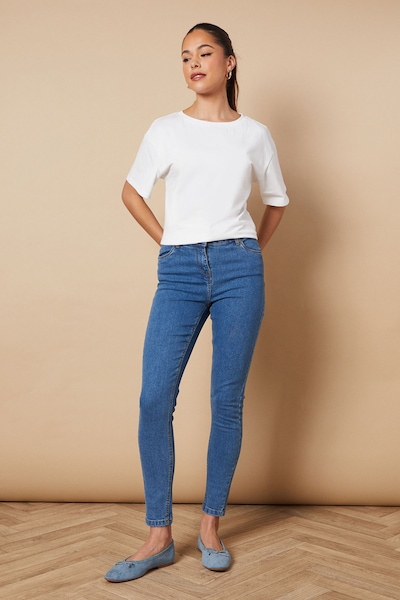 Oasis Jade Mid Rise Skinny Jeans Mid Wash