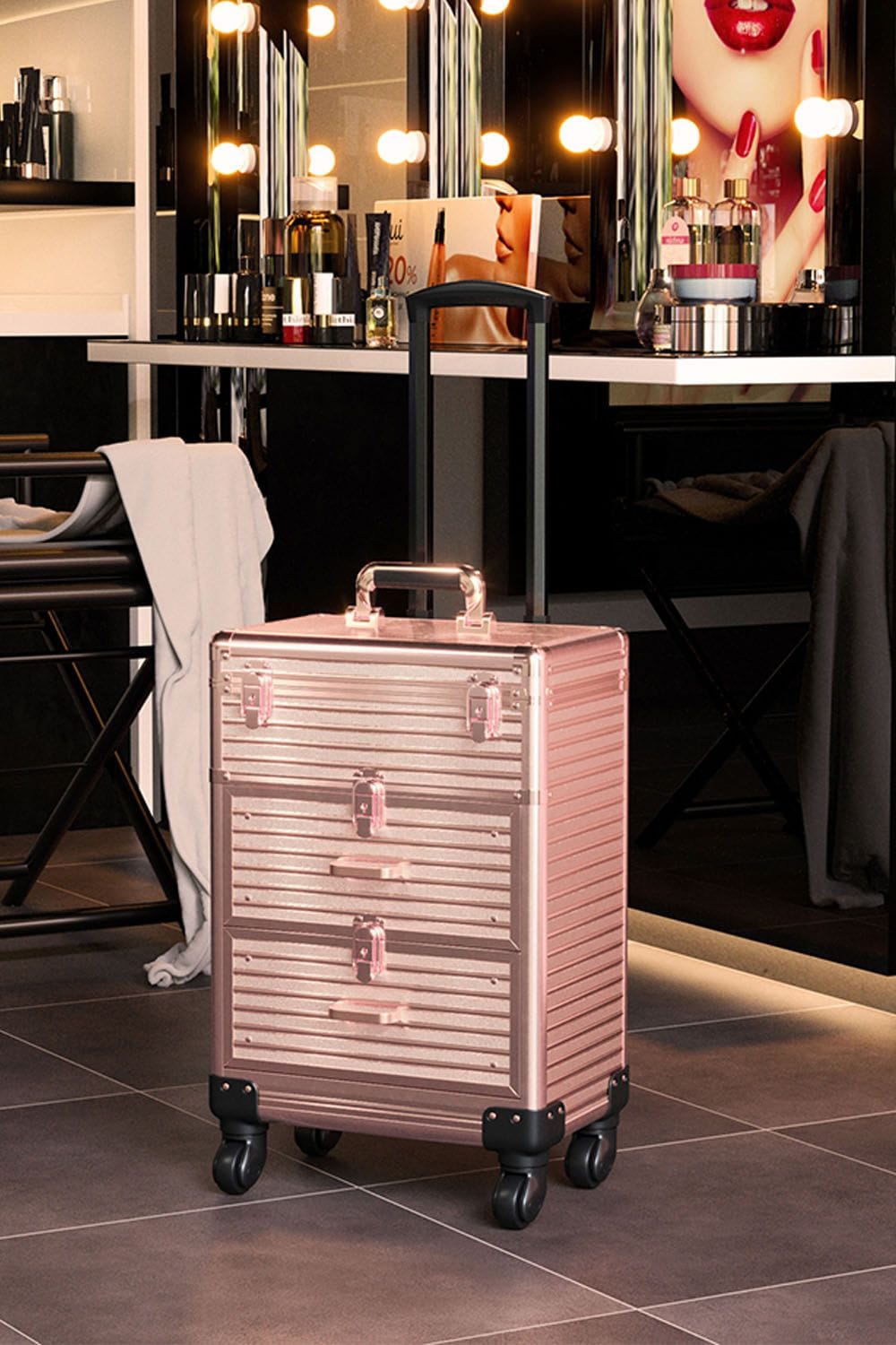 Living and Home 3 in 1 Portable Cosmetic Makeup Case Manicure Case image 3