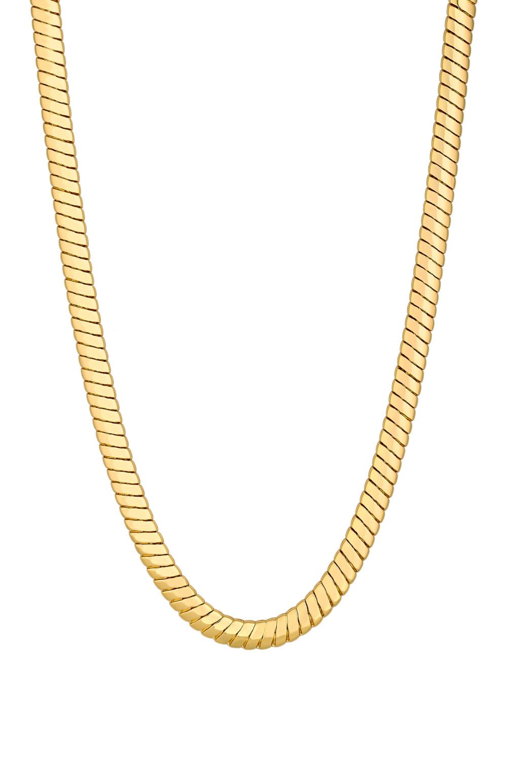 Inicio 14K Gold Plated Recycled Gold Cobra Chain Necklace - Gift Pouch image 3