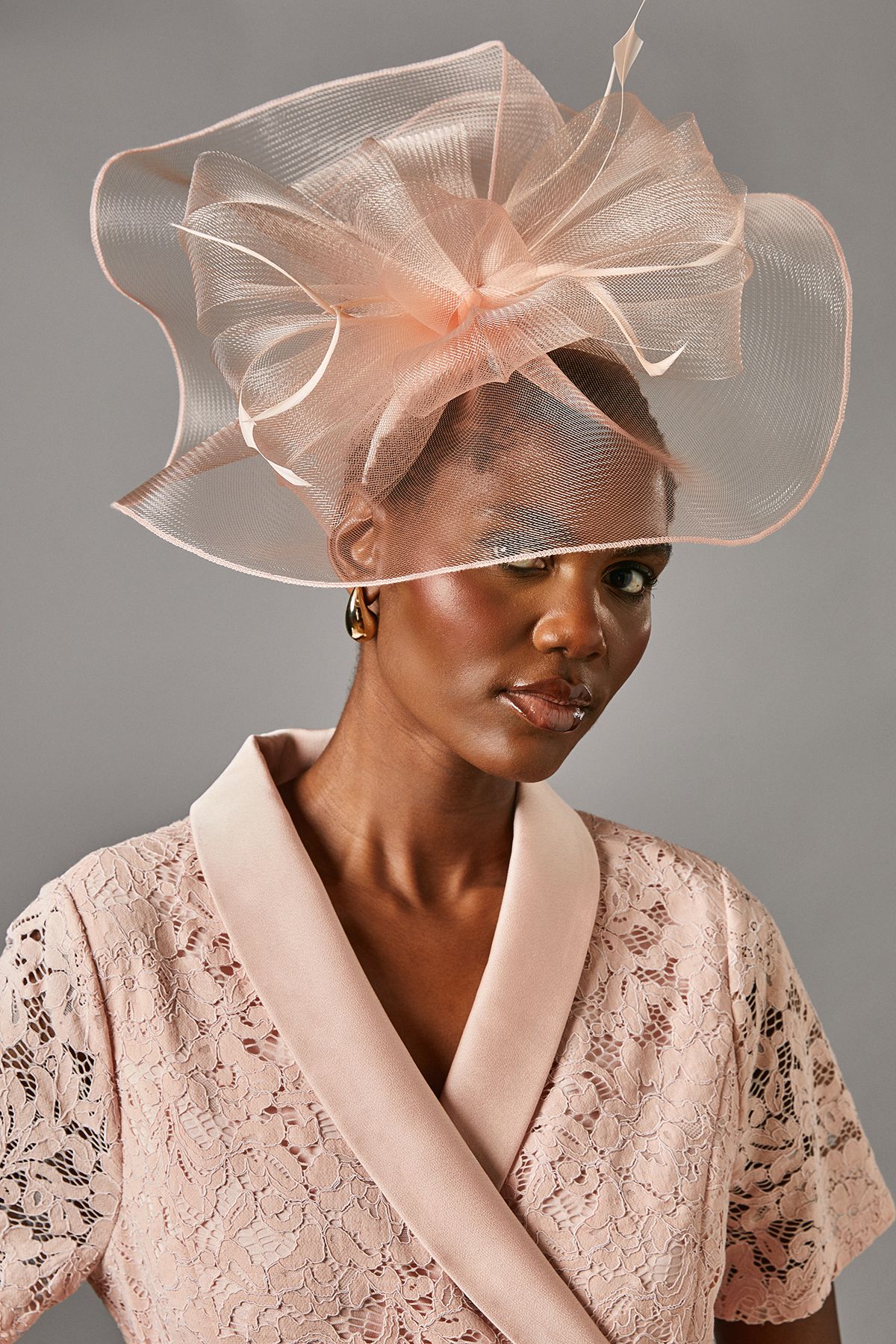 Coast Structured Mesh Bow Flat Fascinator Blush image 2