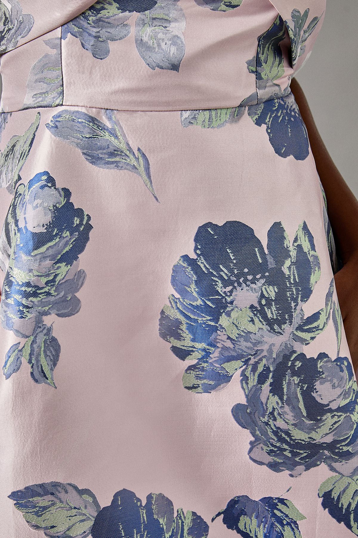 Coast Bardot Full Skirted Jacquard Midi Dress Blush image 5