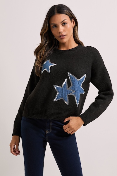 Dorothy Perkins Black Star Detail Jumper Black