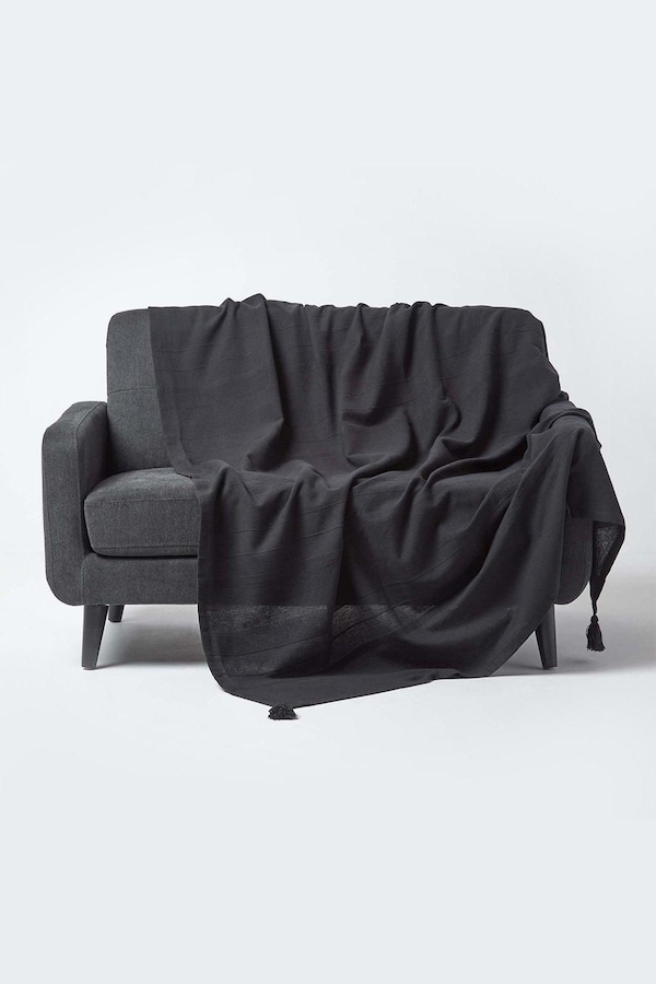 Homescapes Cotton Rajput Ribbed Throw