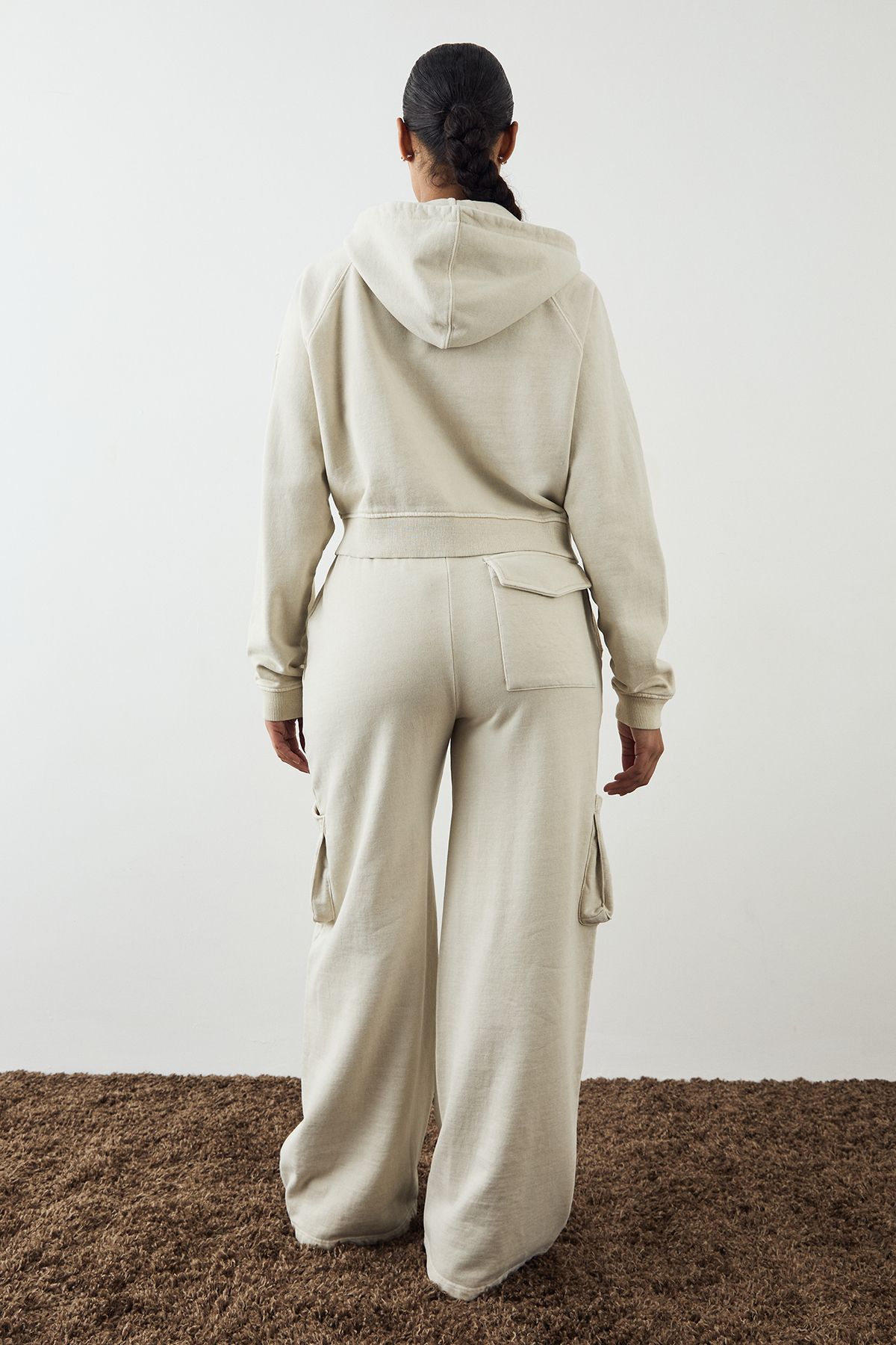 DSGN Studio DSGN Studio Premium Heavyweight Washed Cargo Jogger Ecru image 2