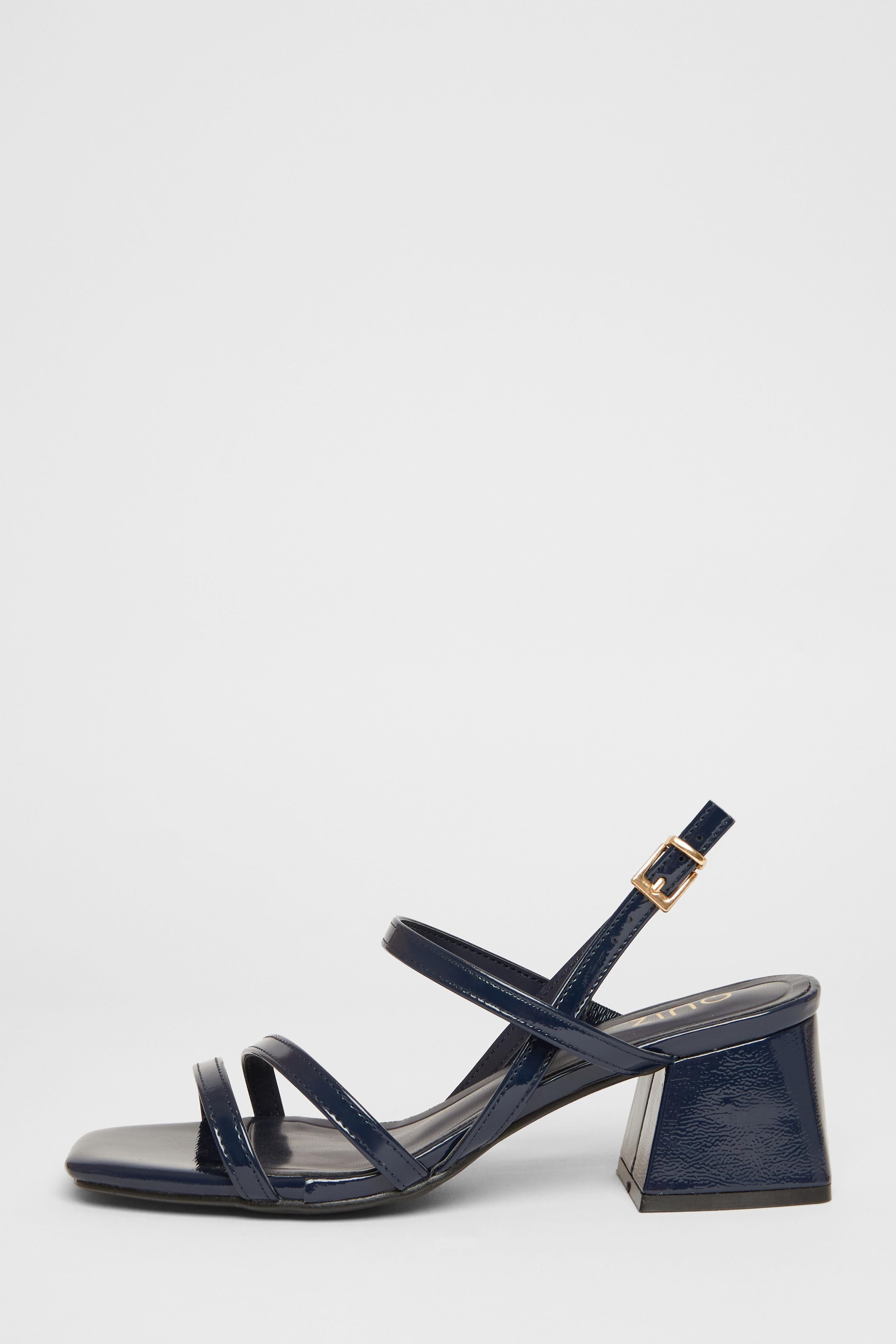 Quiz Navy Sling Back Heeled Sandals image 3