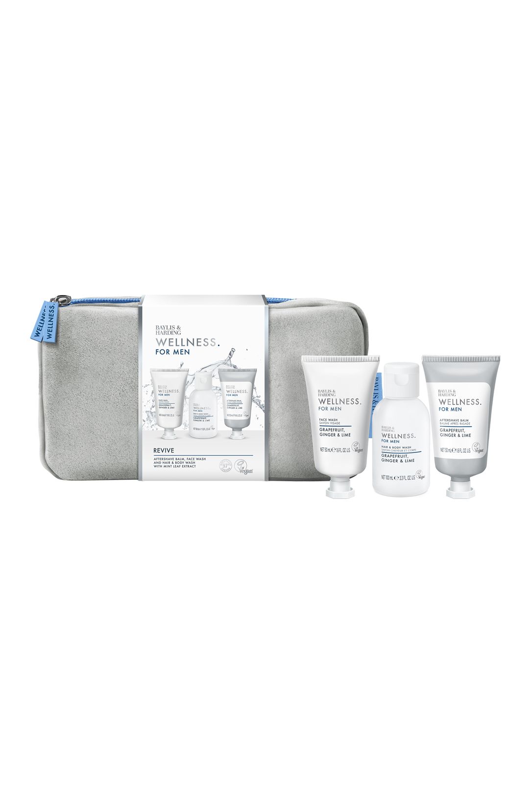 Baylis & Harding Wellness For Men Revived & Ready Wash Bag Gift Set Multi image 3
