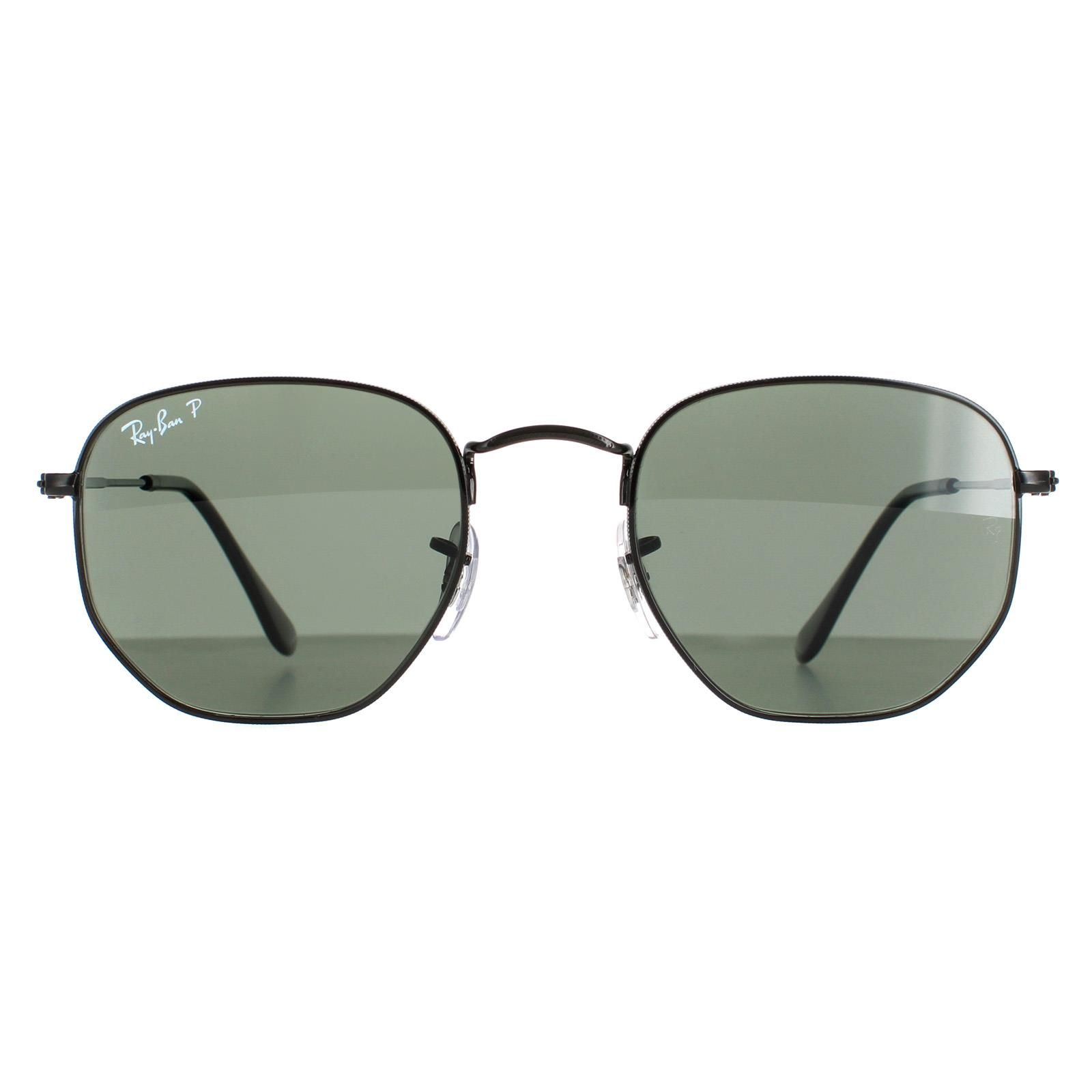Ray-Ban Square Polished Black Green Polarized Hexagonal RB3548N image 1