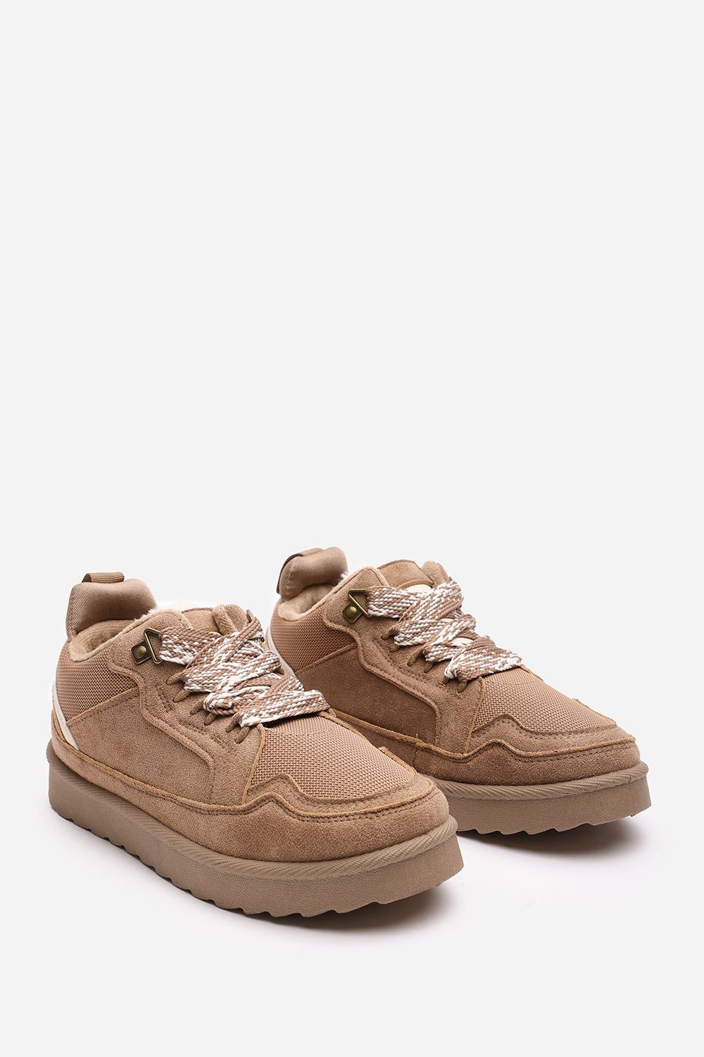 Where's That From 'Mireya' Suede Low Top Trainer With Mesh Panel And Faux Fur Lining image 4