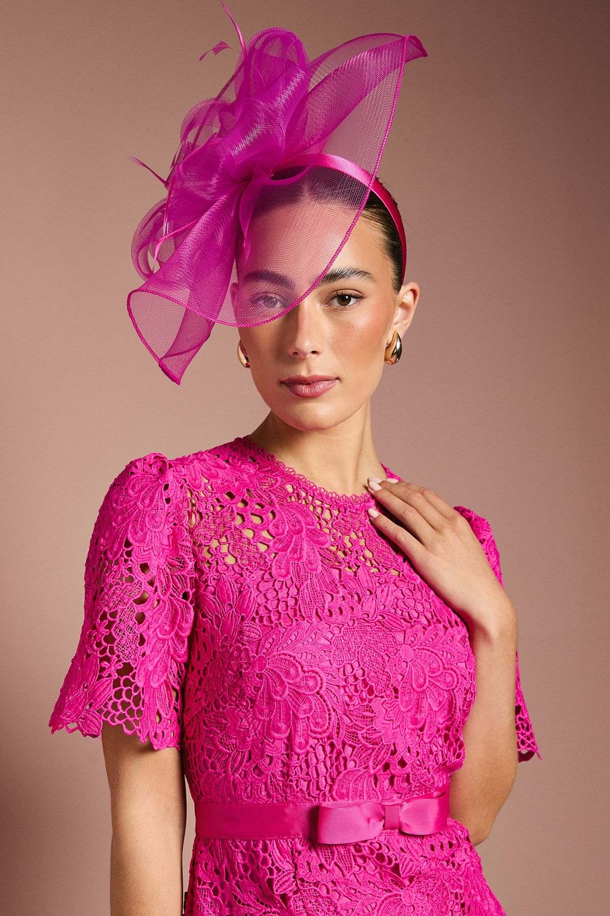 Coast Lace Midi Dress With Bow Belt Berry image 2