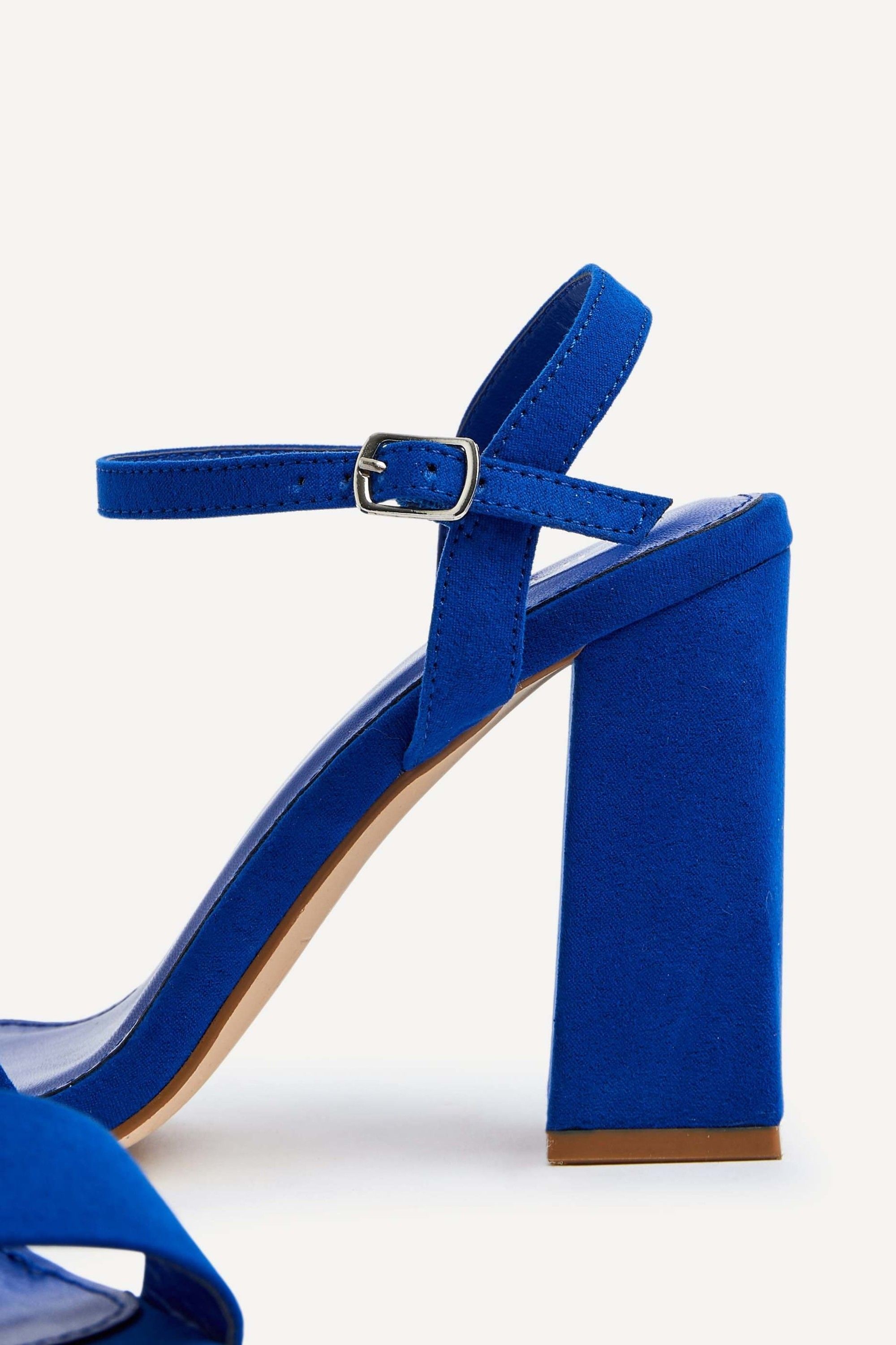 Linzi Beverley Cobalt Blue Faux Suede Block Heeled Sandal image 5