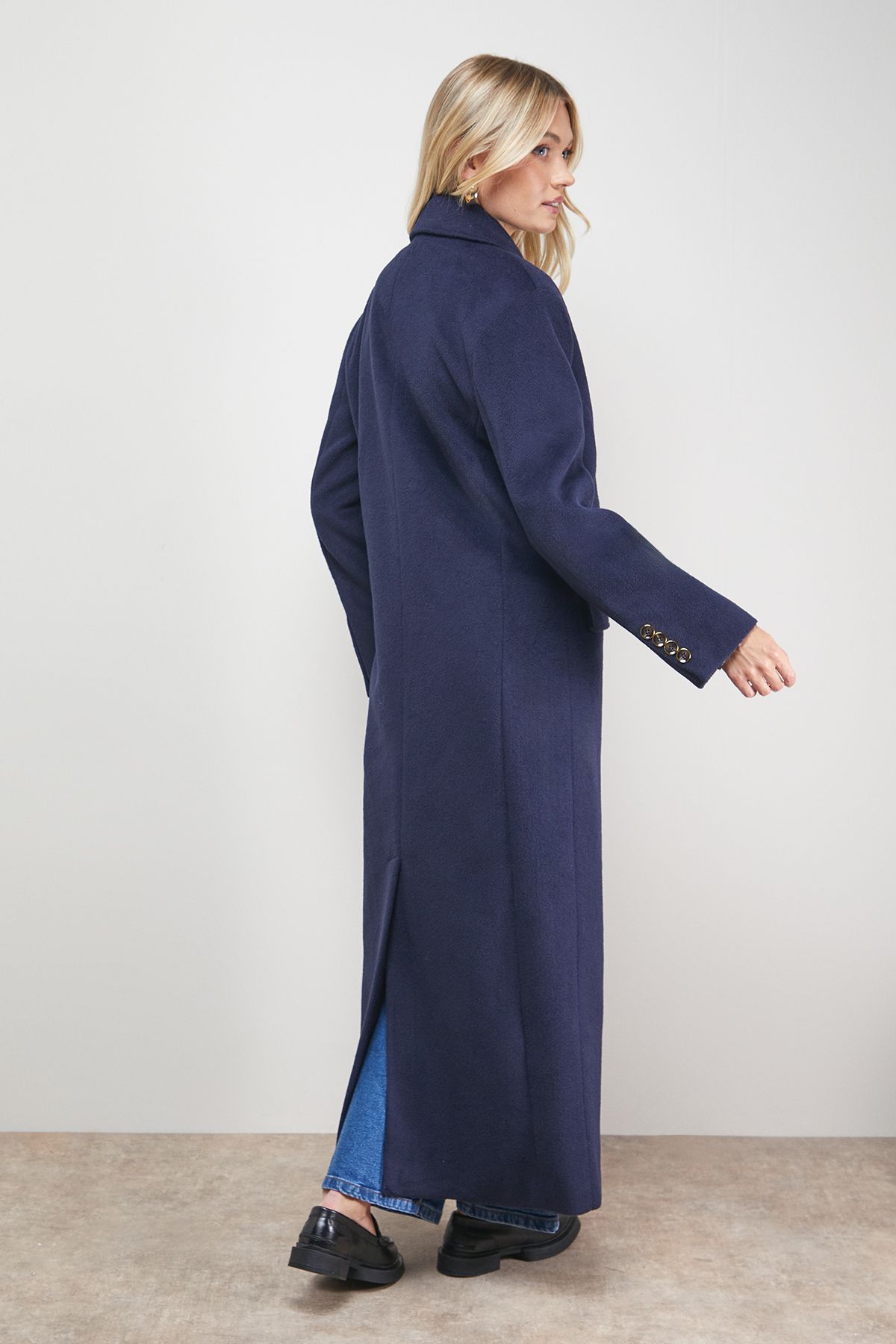 Oasis Maxi Tailored Coat Navy image 4