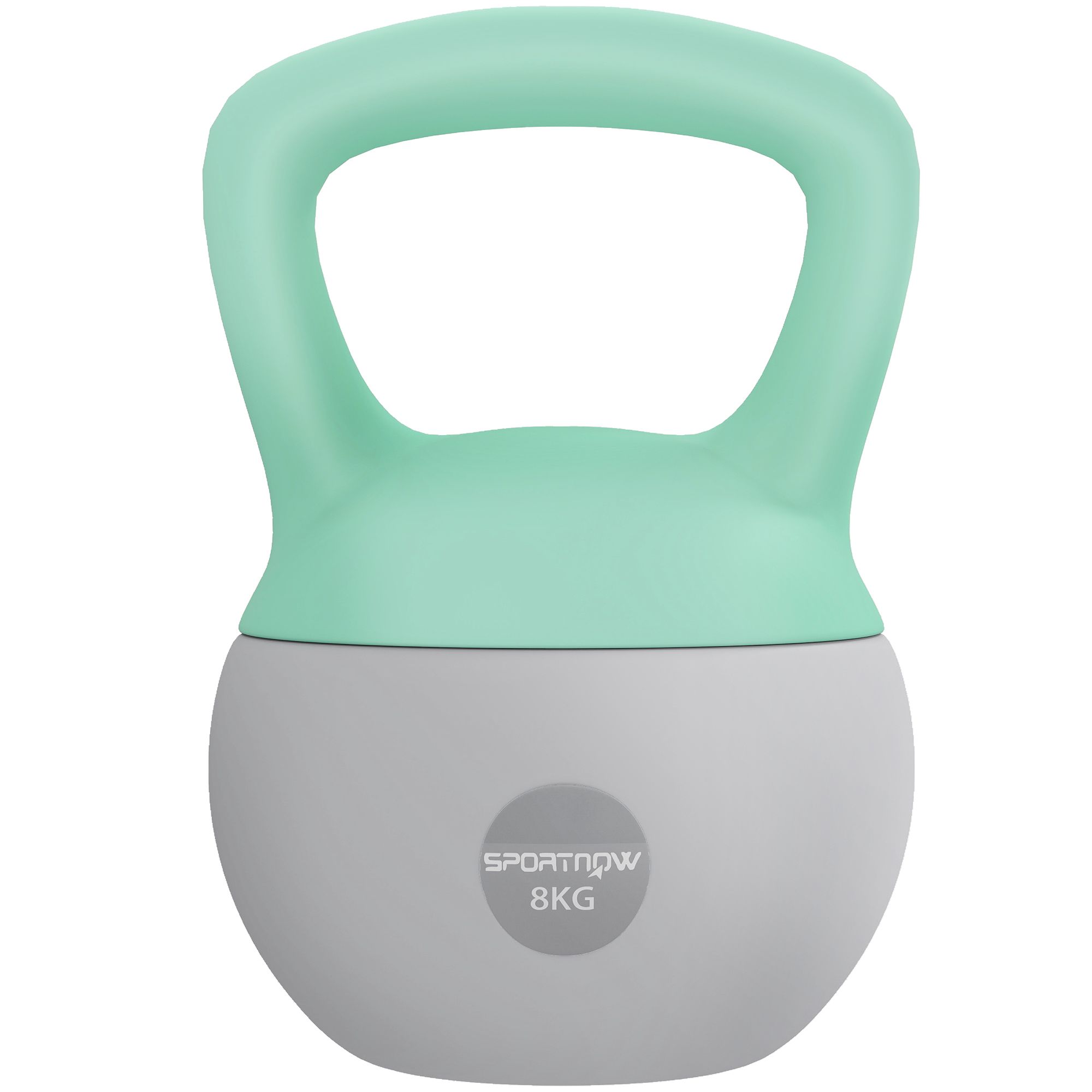 SPORTNOW Kettlebell with Soft Body and Non-Slip Handle, Grey and Green image 2