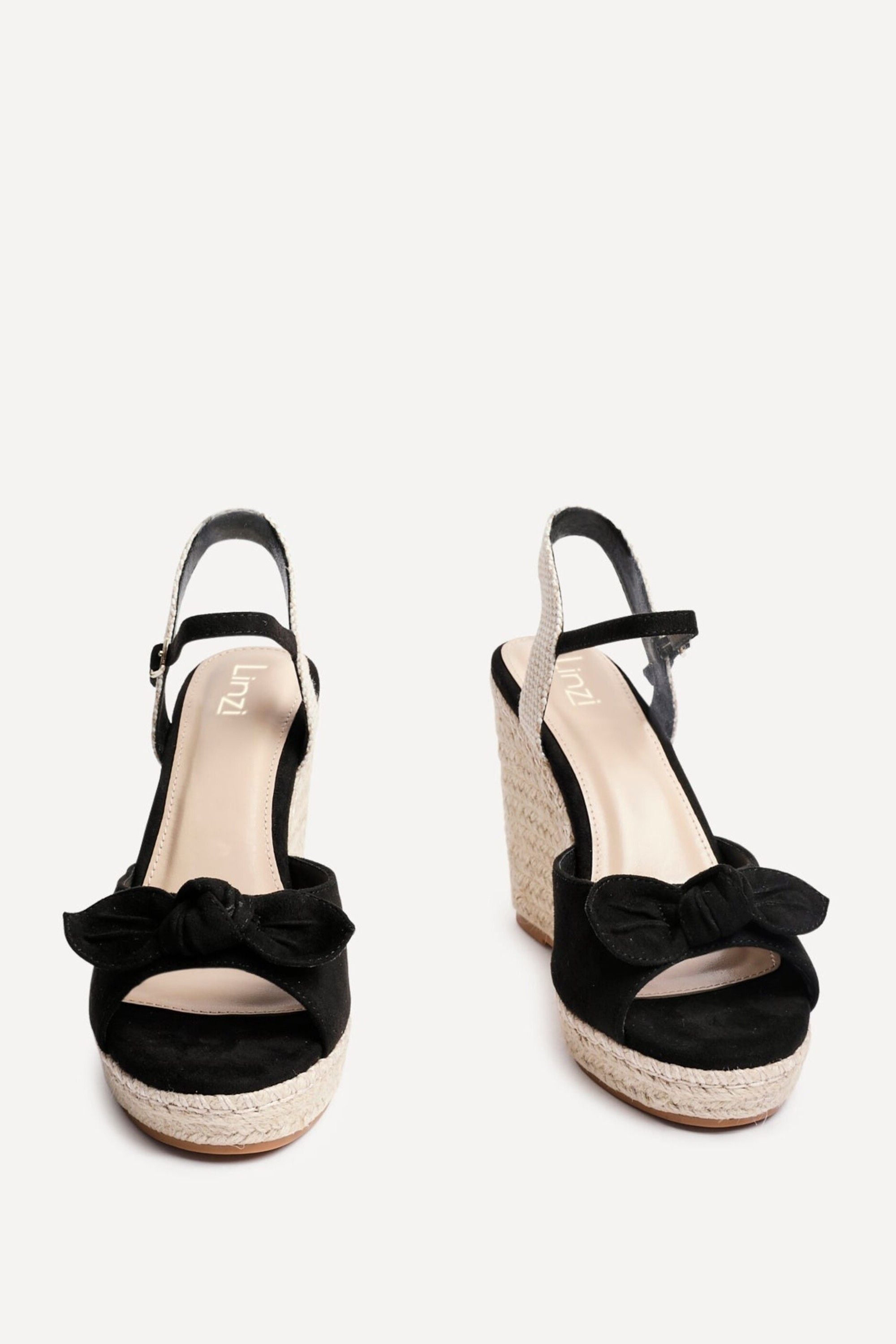 Linzi Portofino Black Faux Suede Espadrille Wedge image 3