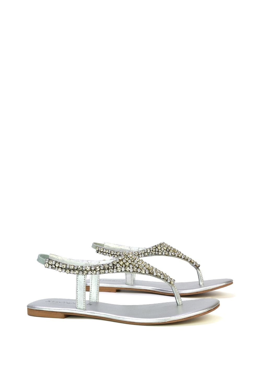 XY London 'Lauren' Embellished Toe Post Flat Sandals image 2