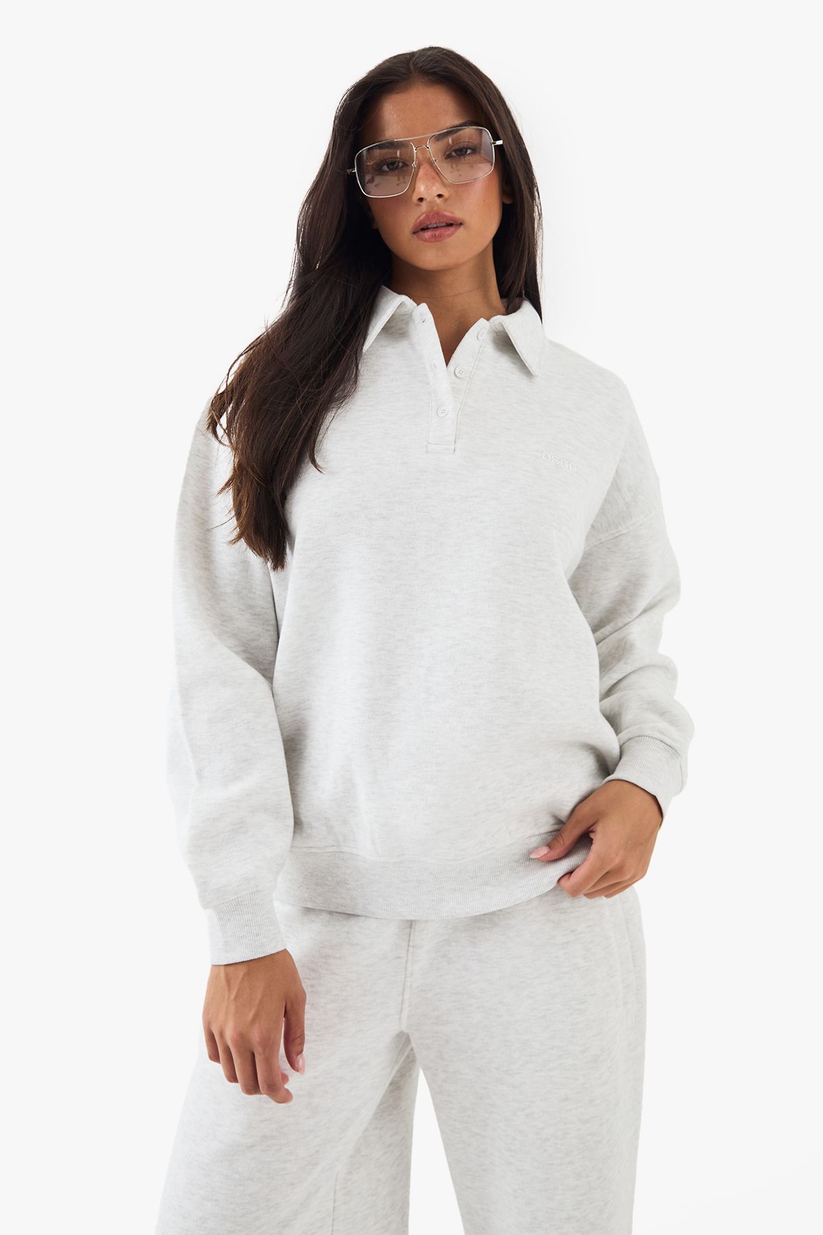 DSGN Studio DSGN Studio Collared Oversized Sweatshirt Ash Grey