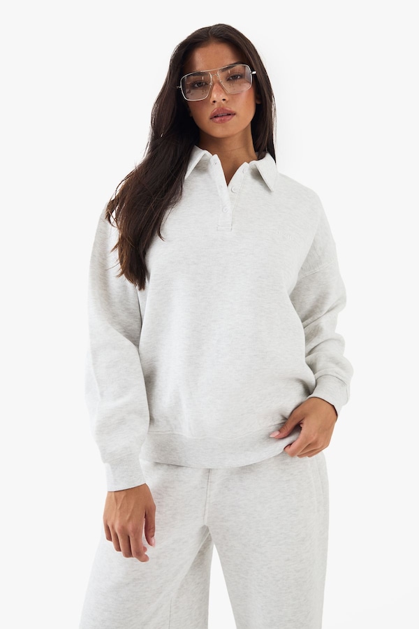 DSGN Studio DSGN Studio Collared Oversized Sweatshirt Ash Grey