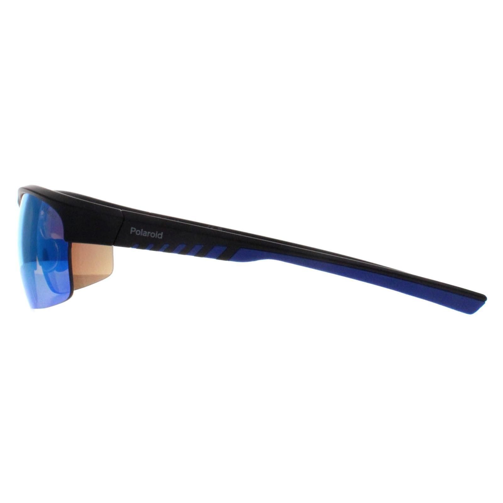 Polaroid Sport Matte Black Blue Blue Mirror Polarized PLD 7018/N/S image 3
