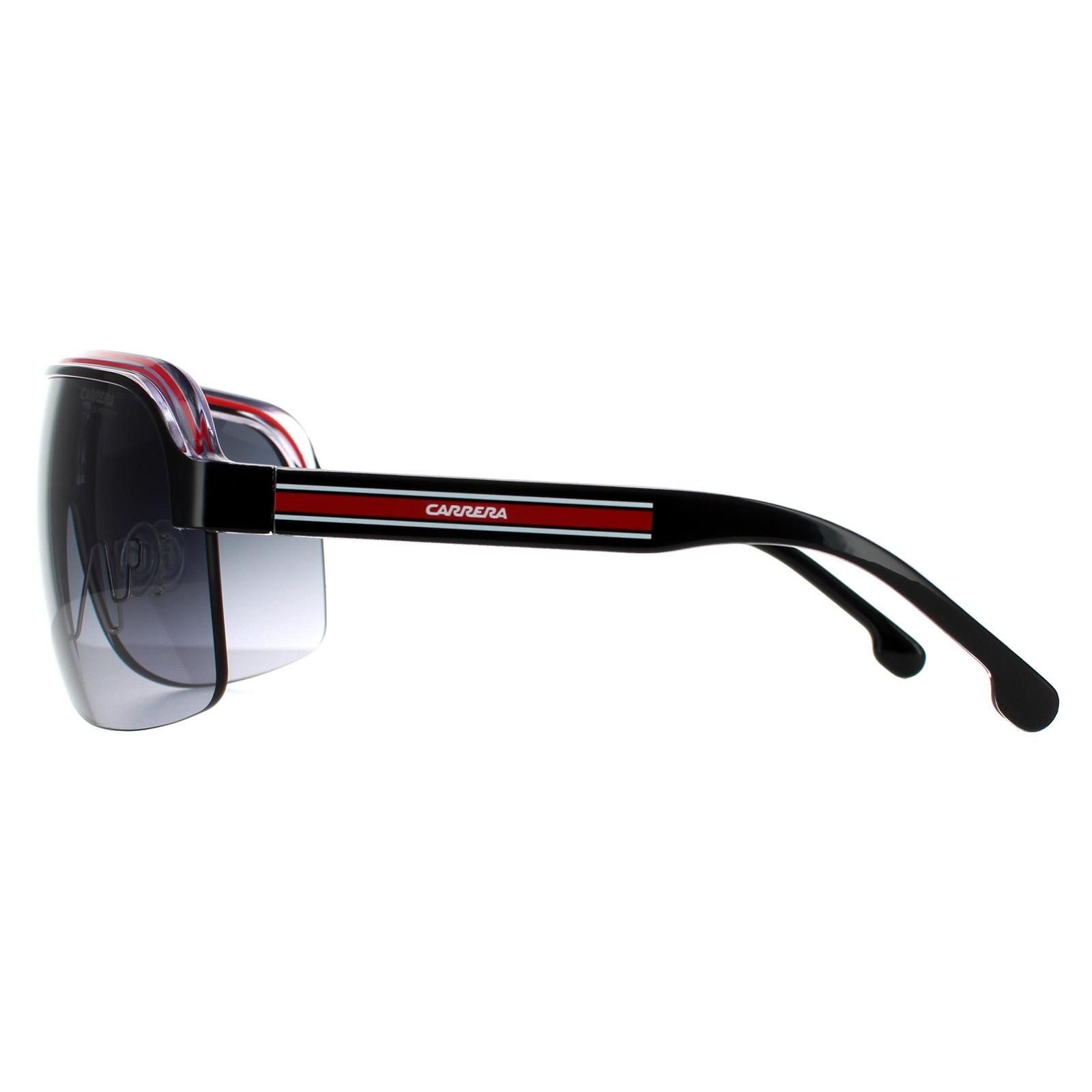 Carrera Shield Black Crystal White Red Dark Grey Gradient Sunglasses image 3