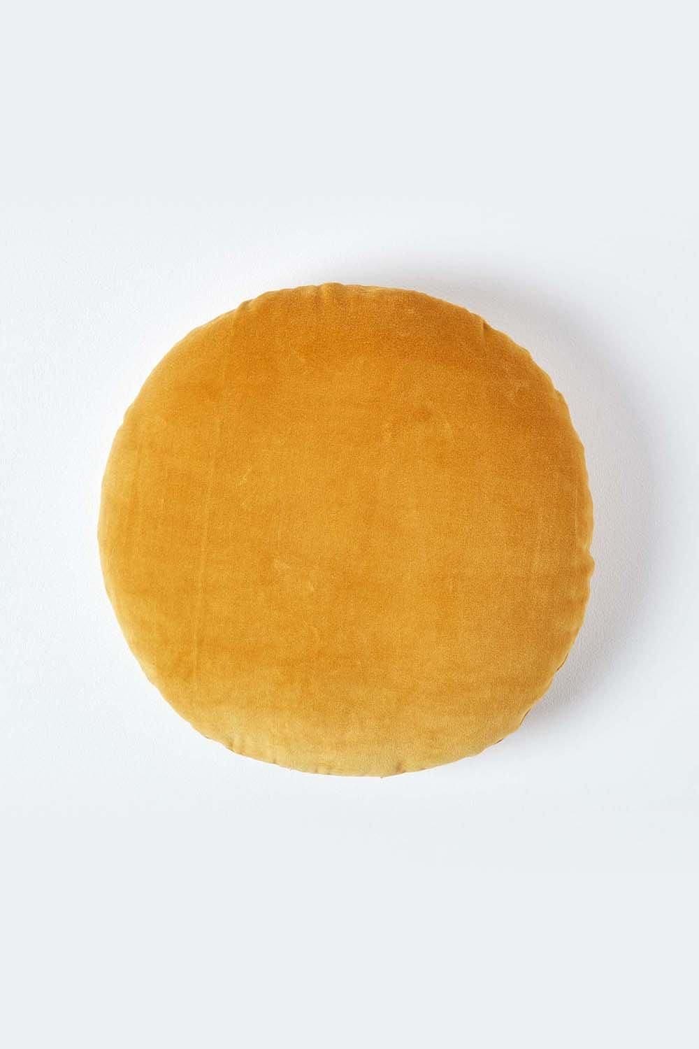 Homescapes Velvet Cushion, 40 cm Round image 1