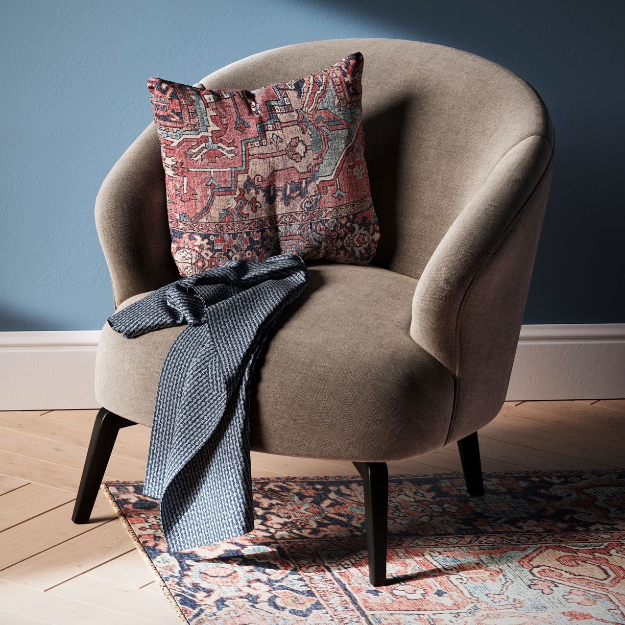 Kukoon Red Terracotta Persian Style Washable Cotton Cushion image 1