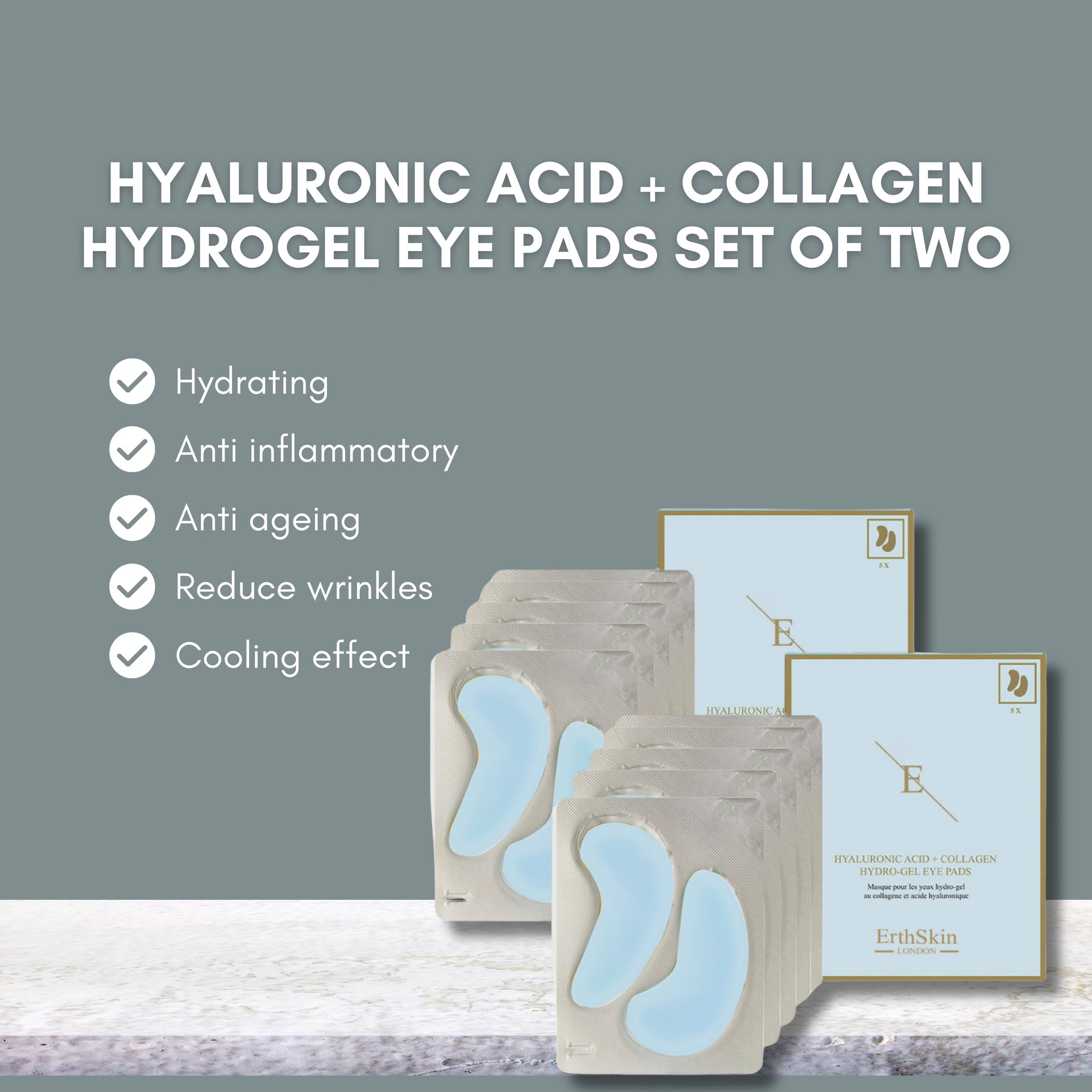 Erth Skin London Hyaluronic Acid + Collagen Hydrogel Eye Pads 5 X 2 image 5