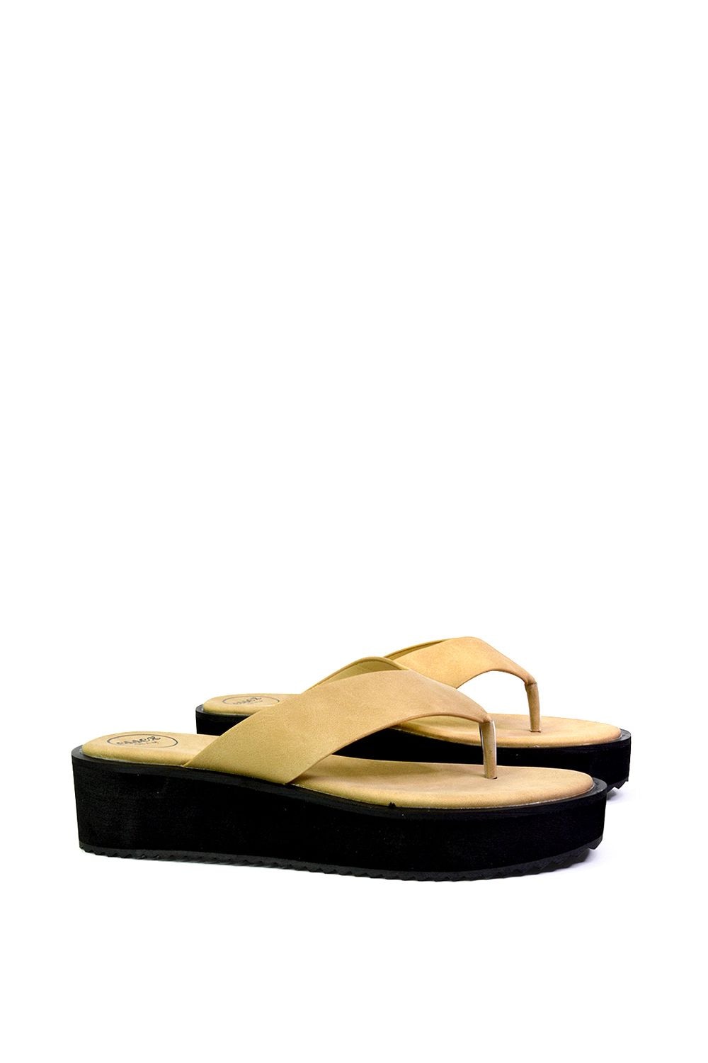 XY London 'Tammi' Thong Strap Flatform Flip Flop Sandal Slides image 2