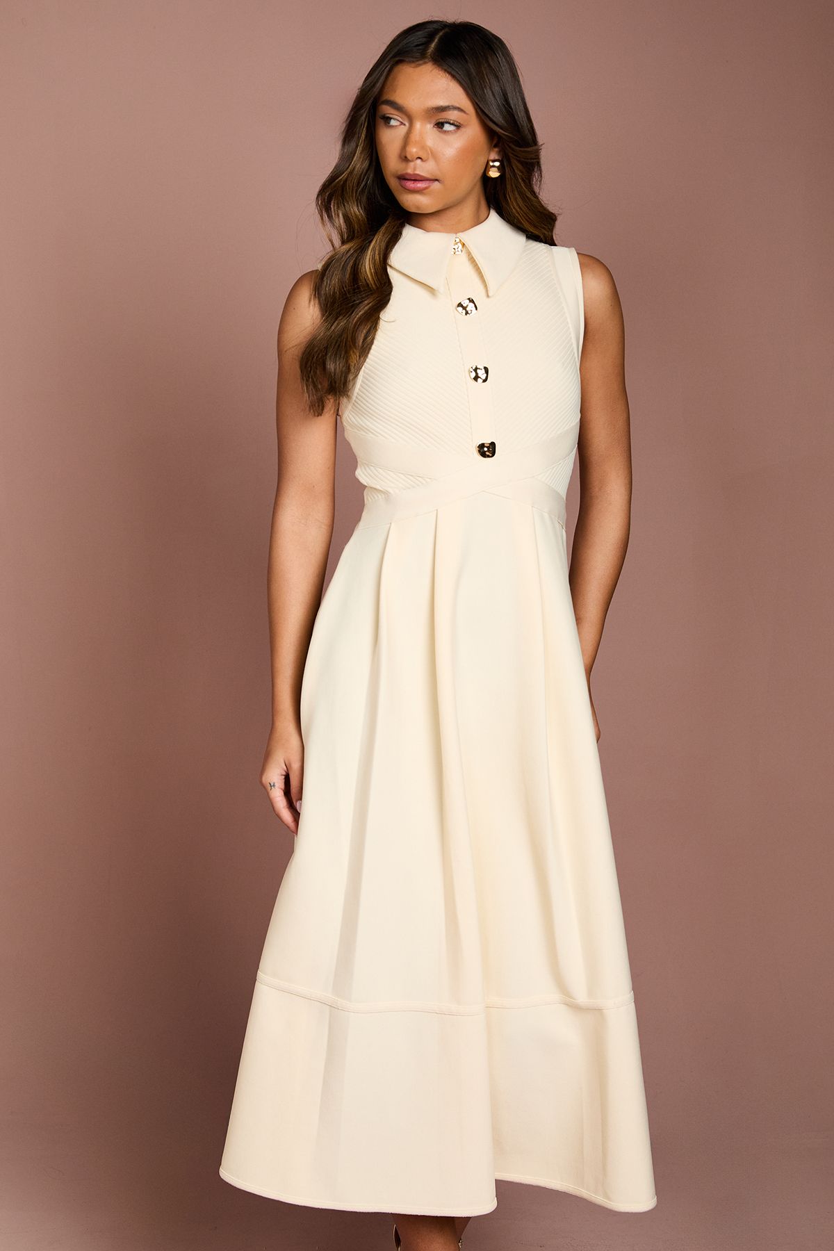 Coast Bandage Knit Shirt Midi Dress Lemon image 2